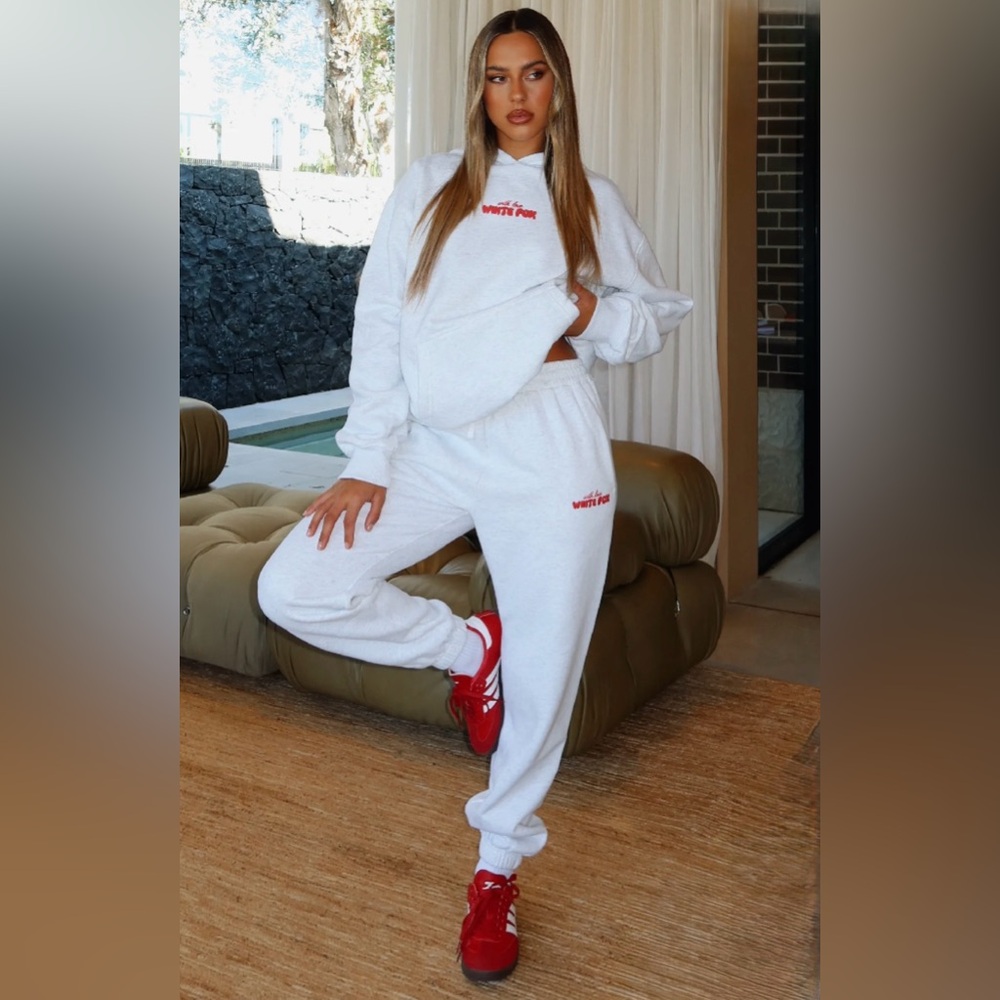 White Fox With Love In The Moment Sweatpants Grey Marle Size XS